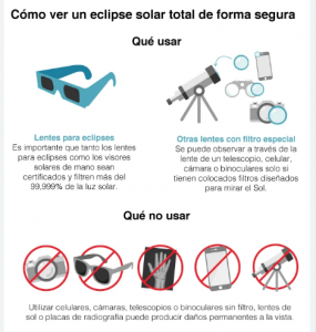 Cómo ver el eclipse solar de forma segura